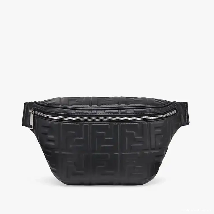 HOT Motif Belt FF Leather In Black Fendi Bag Nappa 0502